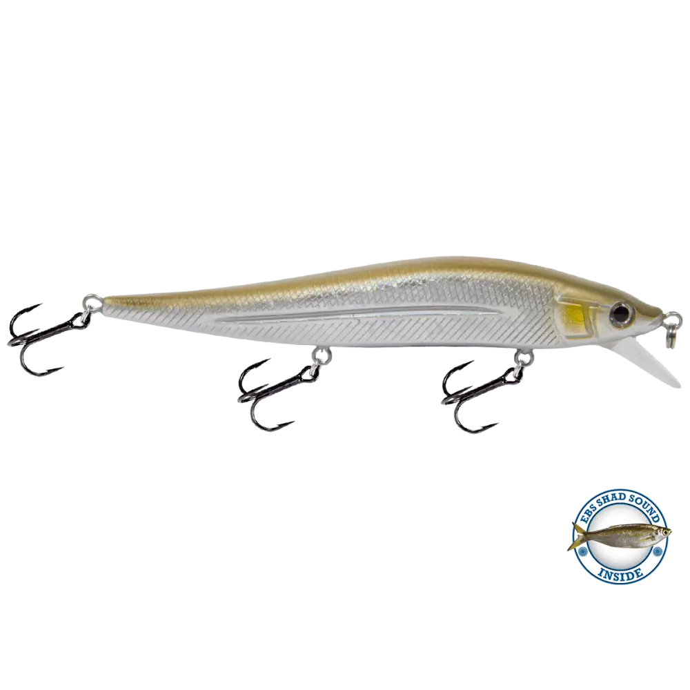 Livingston Lures JerkMaster 121C – EBS Slow-Sink Jerkbait for Bass | Color: Beauty Shad Chartreuse Blue Back Chrome
