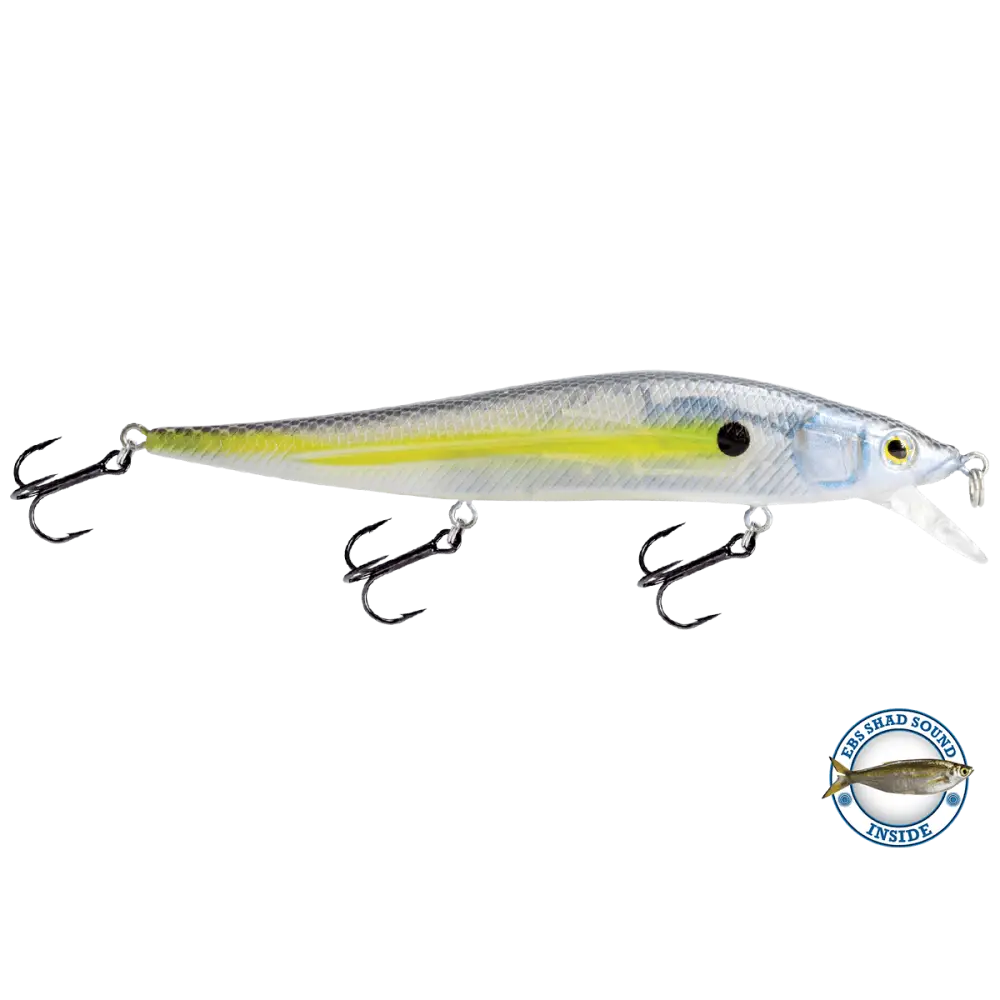 Livingston Lures JerkMaster 121C – EBS Slow-Sink Jerkbait for Bass | Color: Beauty Shad Chartreuse Blue Back Chrome