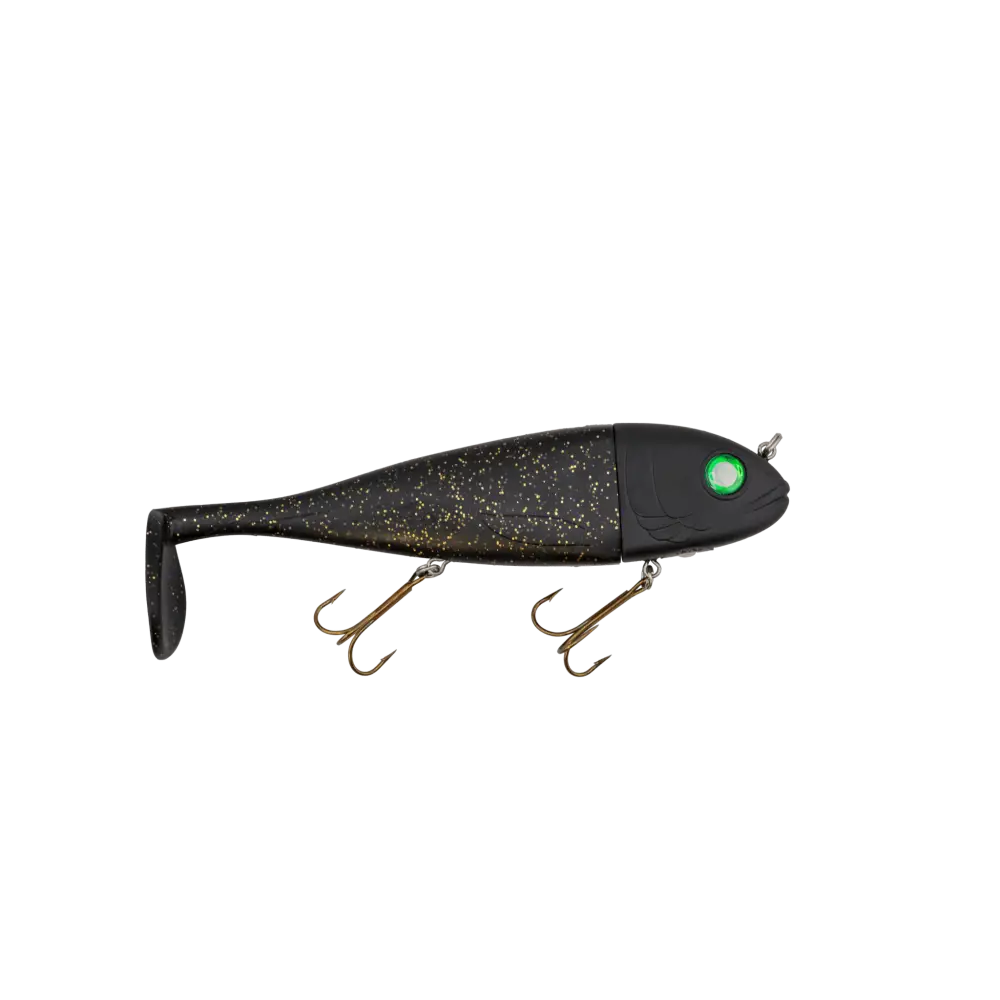 Livingston Lures Magnus – 10’’ EBS Swimbait for Trophy Musky & Pike | Color: Walleye Disco Shad Matt Black Great White