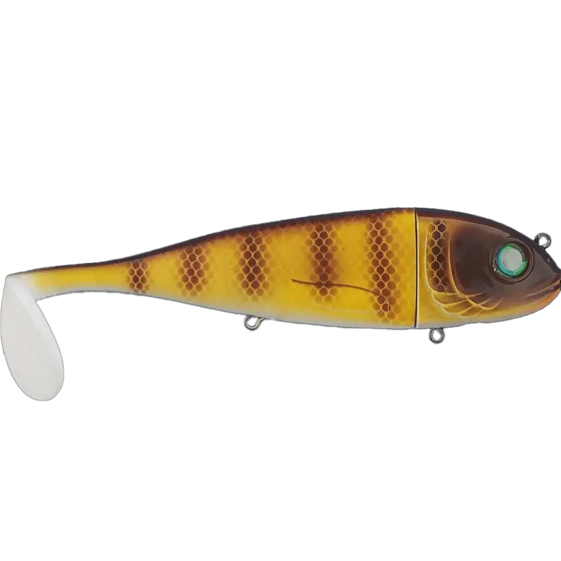 Livingston Lures Magnus – 10’’ EBS Swimbait for Trophy Musky & Pike | Color: Walleye Disco Shad Matt Black Great White