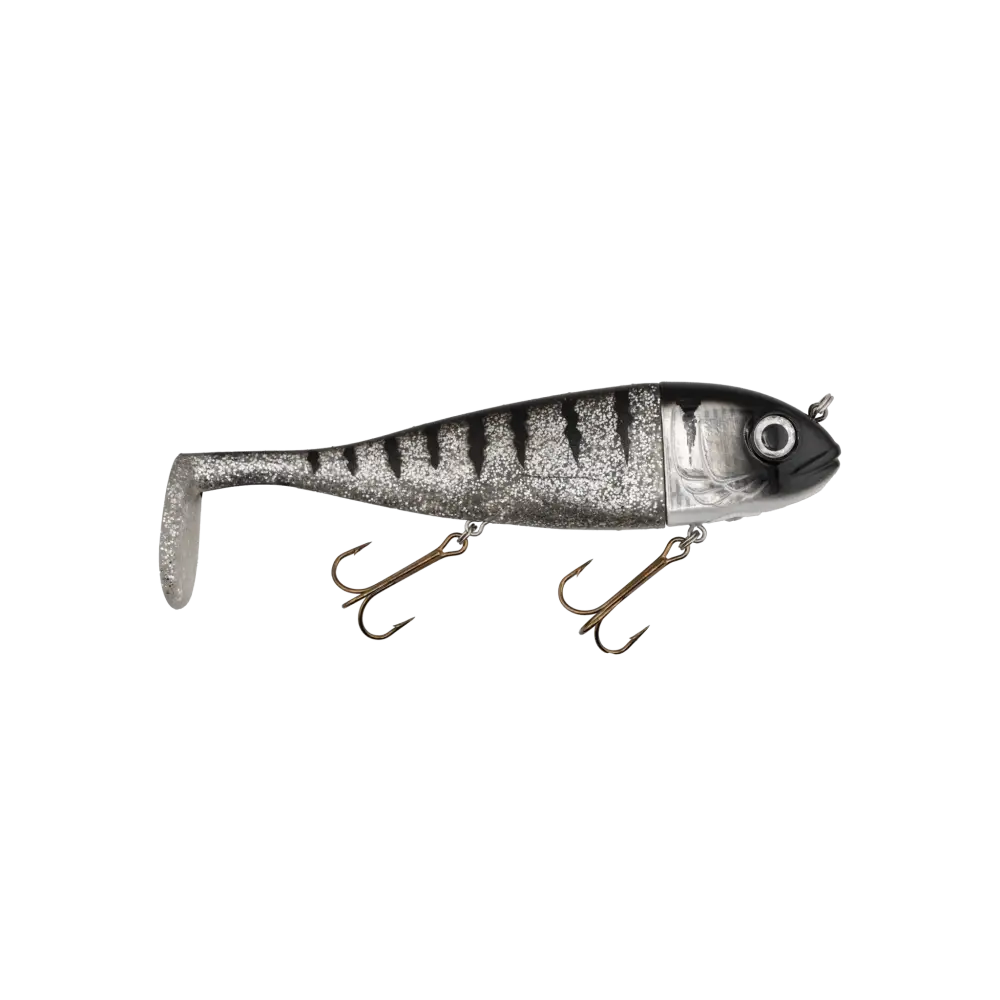 Livingston Lures Magnus – 10’’ EBS Swimbait for Trophy Musky & Pike | Color: Walleye Disco Shad Matt Black Great White