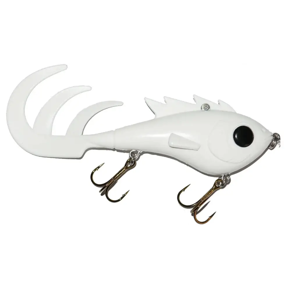 Livingston Lures Menace – EBS Soft Body Jerkbait for Musky & Pike | Color: Nuclear Perch Bottle Rocket Eclipse Ghost