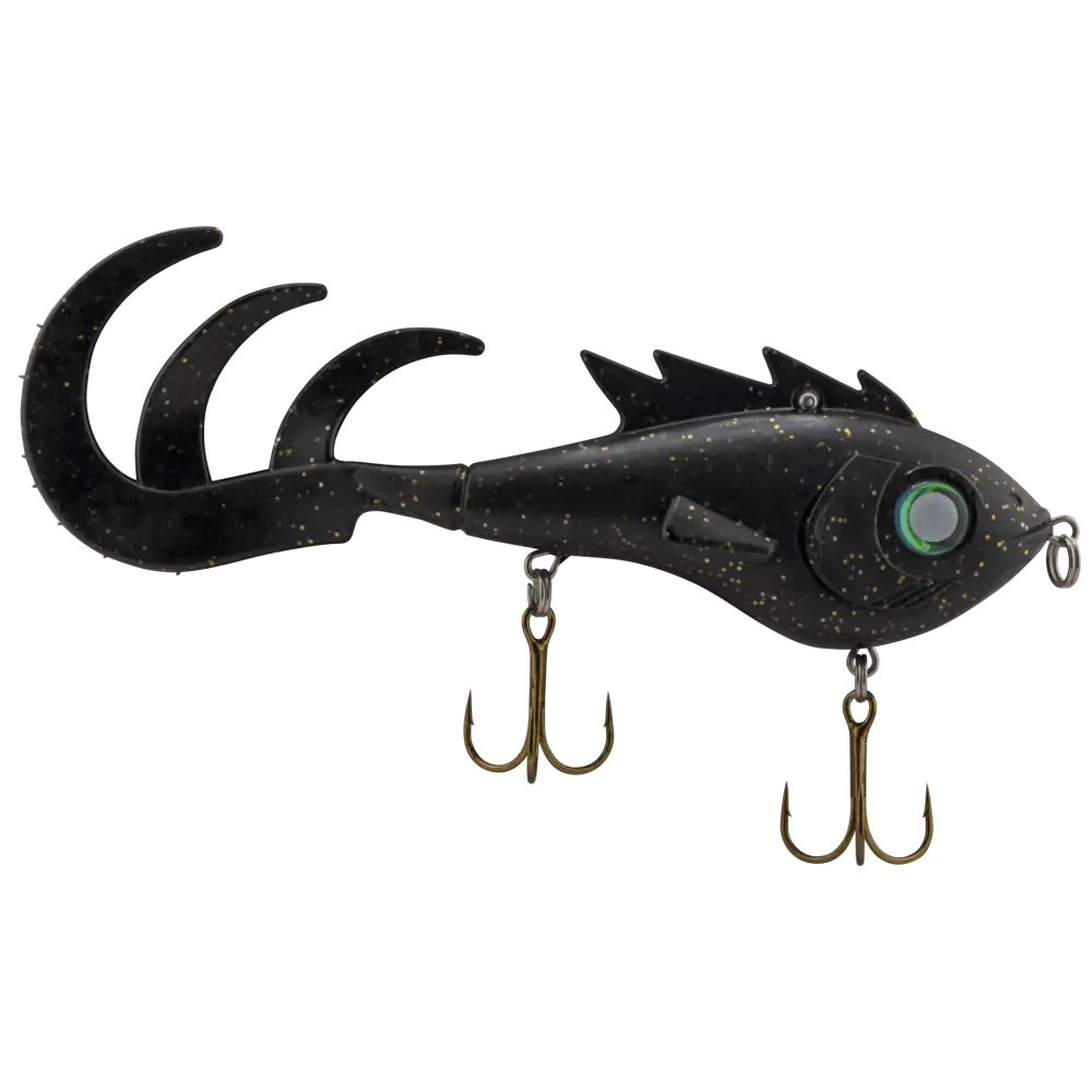 Livingston Lures Menace – EBS Soft Body Jerkbait for Musky & Pike | Color: Nuclear Perch Bottle Rocket Eclipse Ghost