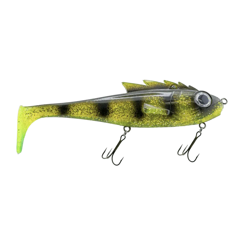 Livingston Lures Mustang – EBS Predator Swimbait for Musky & Pike | Color: Walleye BB Perch Krappy Disco Shad Sexiest