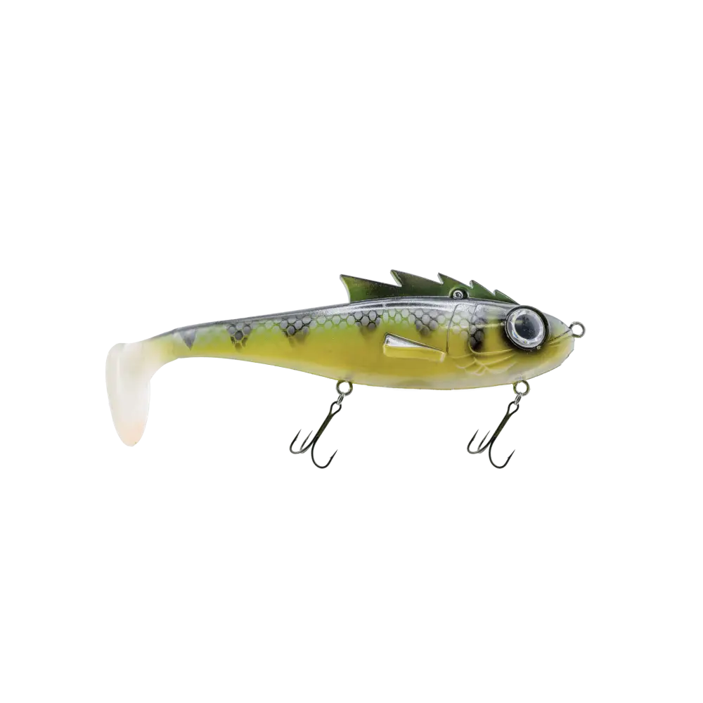 Livingston Lures Mustang – EBS Predator Swimbait for Musky & Pike | Color: Walleye BB Perch Krappy Disco Shad Sexiest