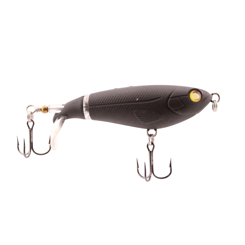 Livingston Lures Plopmaster – EBS Topwater Plopper for Bass | Color: Matte Black Bone Shad Chrome Herring Giilly