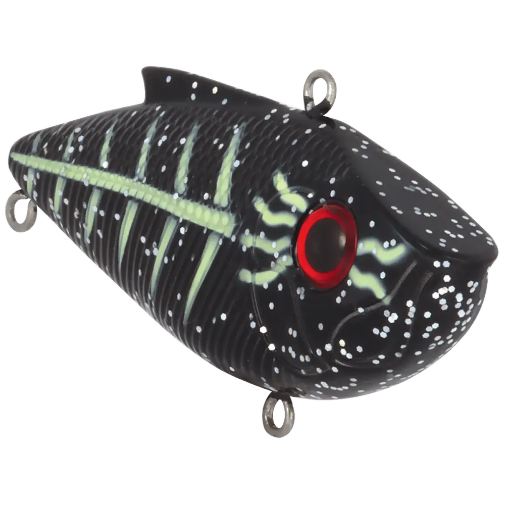Livingston Lures Pro Ripper SW – EBS Lipless Crankbait for Bass & Striper | Color: Black Back Chrome Shad Blue Real XXX