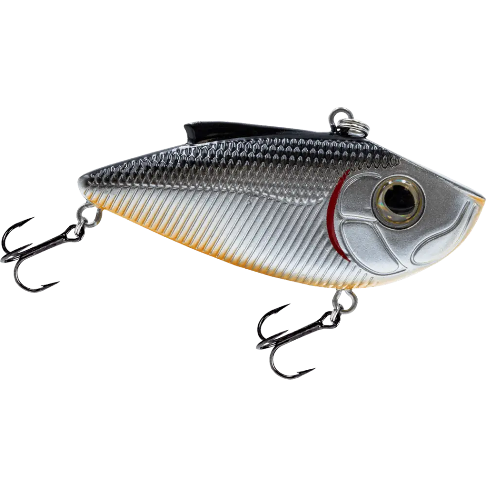Livingston Lures Pro Ripper SW – EBS Lipless Crankbait for Bass & Striper | Color: Black Back Chrome Shad Blue Real XXX