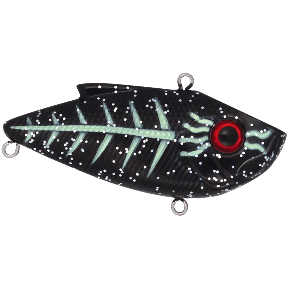 Livingston Lures Pro Ripper SW – EBS Lipless Crankbait for Bass & Striper | Color: Black Back Chrome Shad Blue Real XXX