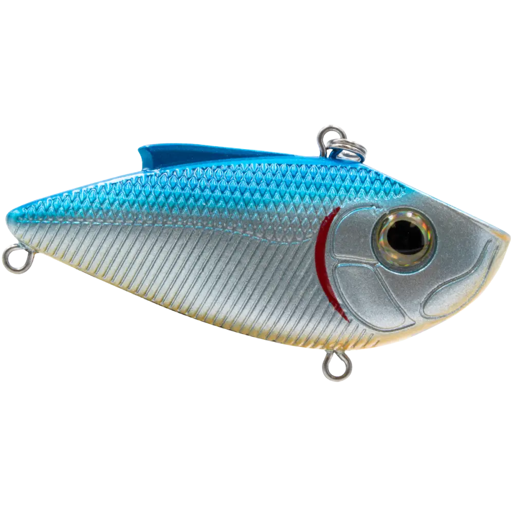 Livingston Lures Pro Ripper SW – EBS Lipless Crankbait for Bass & Striper | Color: Black Back Chrome Shad Blue Real XXX