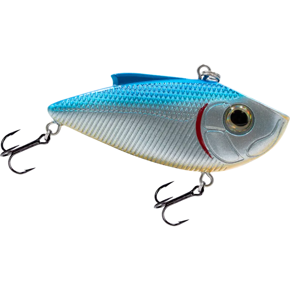 Livingston Lures Pro Ripper SW – EBS Lipless Crankbait for Bass & Striper | Color: Black Back Chrome Shad Blue Real XXX