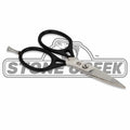 Loon™ - Ergo Prime 5’’ Scissors w/ Peg | Color: Black Yellow - Fly Tying Materials