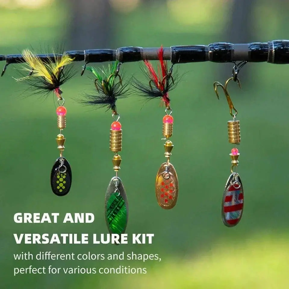 Metal Spoon Spinner Lure Set – 10pc Assorted Spoonbaits & Wobblers (2–8g) | Color: 10pcs - Artificial Fishing Spinners