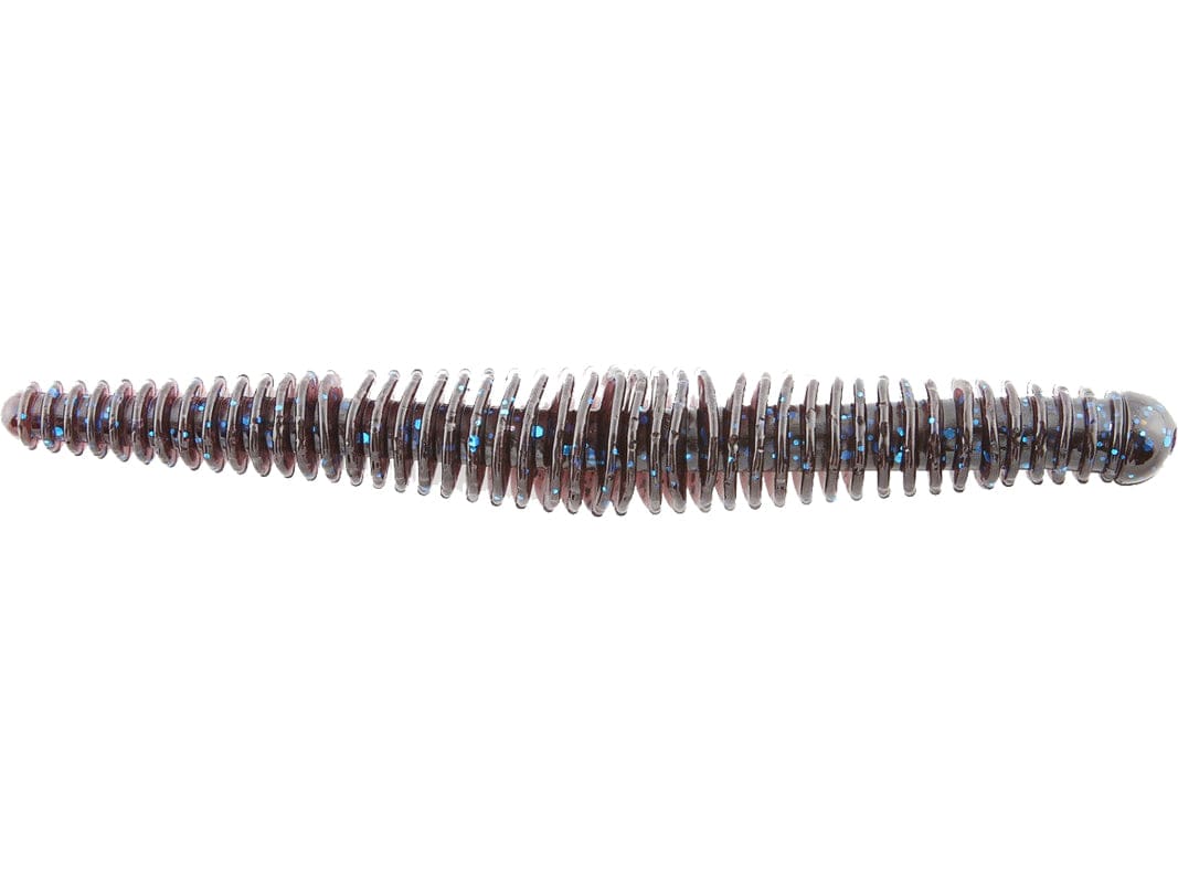 MONSTERBASS Baby Rattlesnake 3.75’’ Finesse Soft Plastic Worm | Color: Blue Flake Ballistic Bluegill Chartreuse Pepper