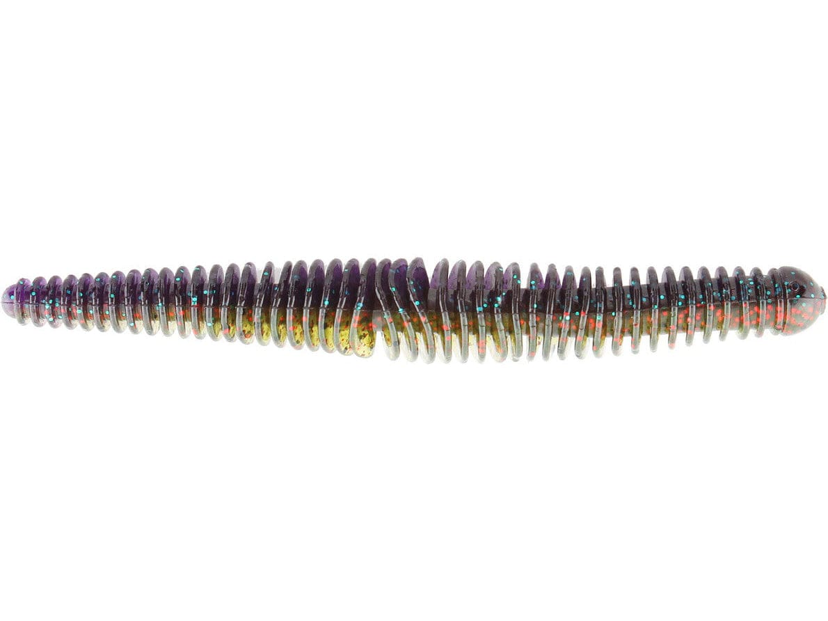 MONSTERBASS Baby Rattlesnake 3.75’’ Finesse Soft Plastic Worm | Color: Blue Flake Ballistic Bluegill Chartreuse Pepper