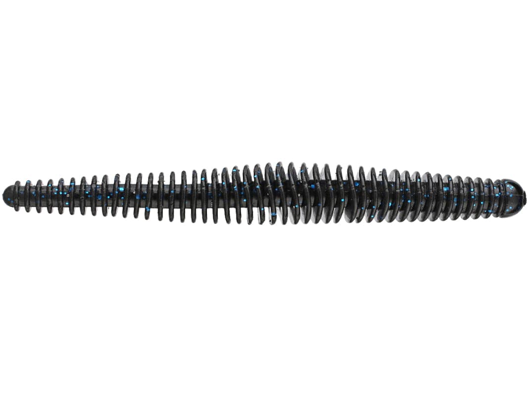 MONSTERBASS Baby Rattlesnake 3.75’’ Finesse Soft Plastic Worm | Color: Blue Flake Ballistic Bluegill Chartreuse Pepper