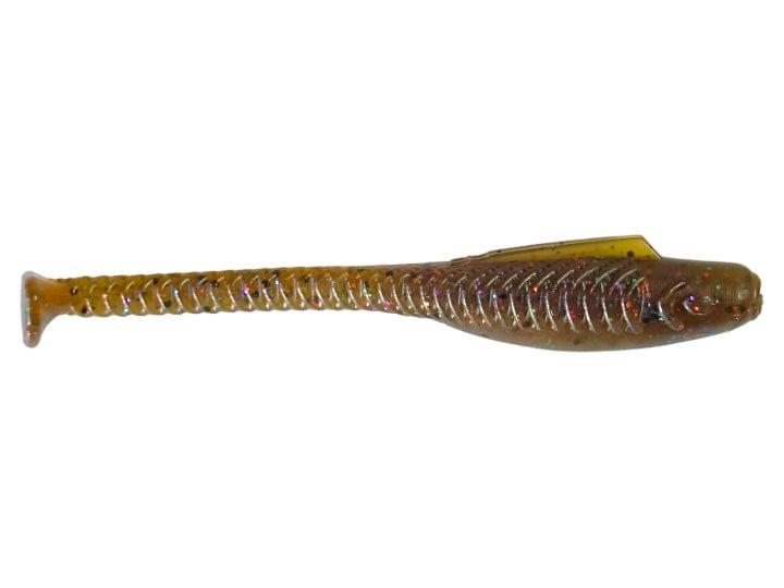 MONSTERBASS GrandeBass Shad Trixx Soft Swimbait 4.25’’ | Color: Chartreuse Silver Electric GP Gill Green Pumpkin