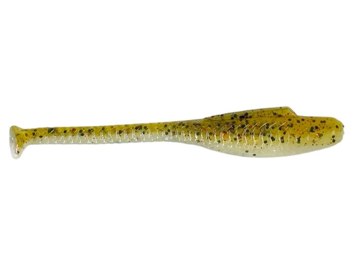 MONSTERBASS GrandeBass Shad Trixx Soft Swimbait 4.25’’ | Color: Chartreuse Silver Electric GP Gill Green Pumpkin
