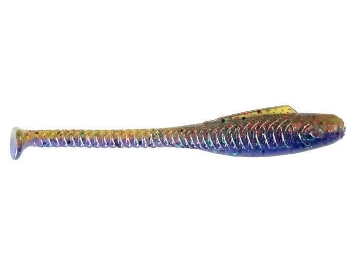 MONSTERBASS GrandeBass Shad Trixx Soft Swimbait 4.25’’ | Color: Chartreuse Silver Electric GP Gill Green Pumpkin
