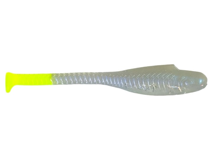 MONSTERBASS GrandeBass Shad Trixx Soft Swimbait 4.25’’ | Color: Chartreuse Silver Electric GP Gill Green Pumpkin