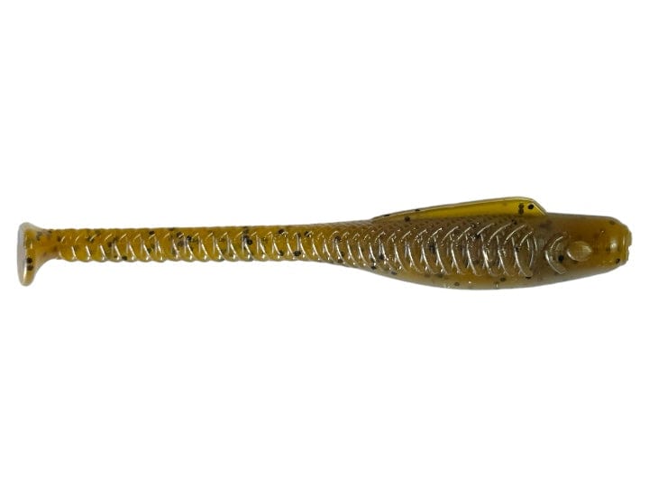 MONSTERBASS GrandeBass Shad Trixx Soft Swimbait 4.25’’ | Color: Chartreuse Silver Electric GP Gill Green Pumpkin