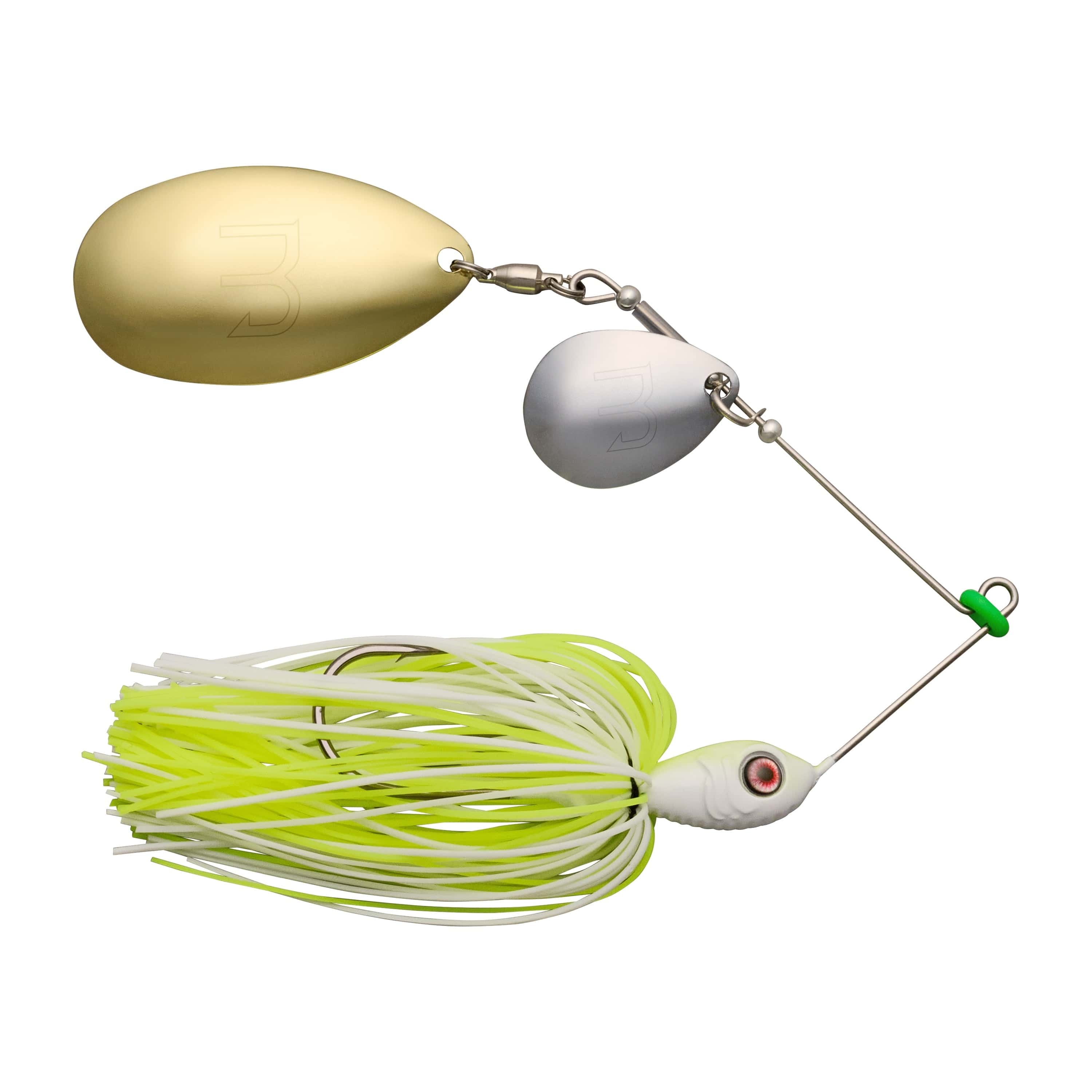 MONSTERBASS Hoosier Daddy Indiana Spinnerbait | 3/8 oz | Color: Chad Spawn Bluegill White & Chartreuse - Spinnerbaits
