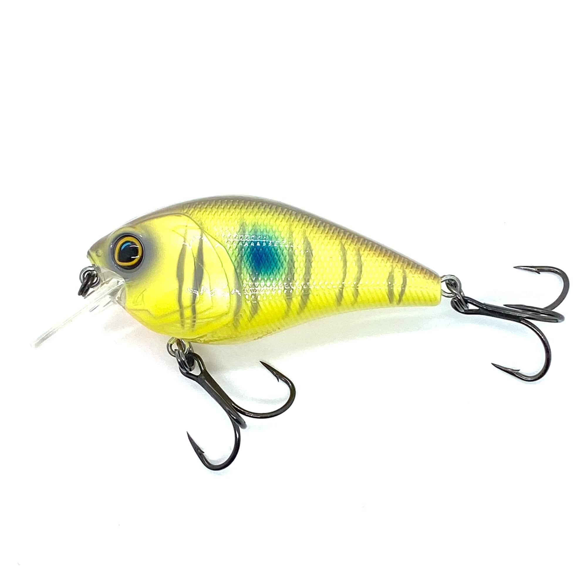 MONSTERBASS Hunter 1.5 SDR Squarebill Crankbait | Color: Bluegill Rage Blue Chartreuse Black Back Citrus Shad Craw