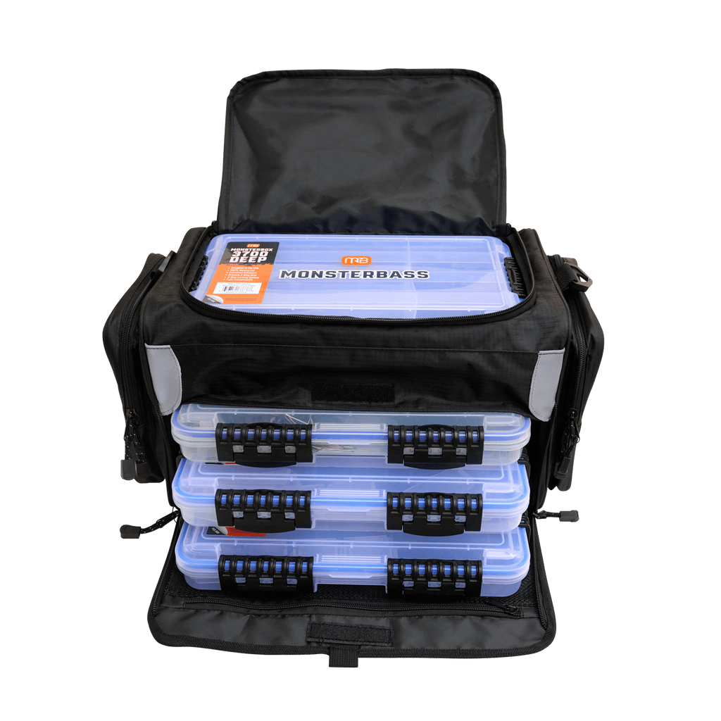 MONSTERBASS LUNKERBAG Tackle Bag, Heavy-Duty Rip-Stop Polyester | Options: Only + 2 Monsterbox 3700 Deep + 3 Vault
