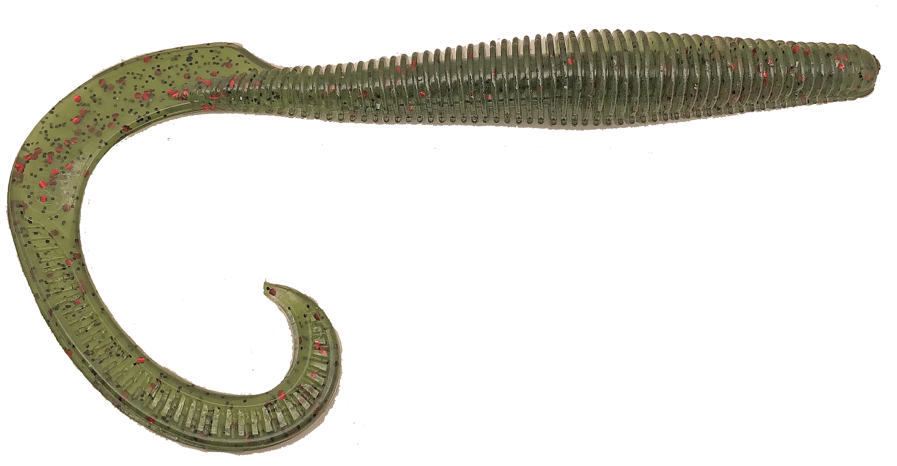 MONSTERBASS Megatail Rattlesnake 8’’ Soft Plastic Big Worm | Color: Trophy Hunter Blue Flake Green Pumpkin Watermelon