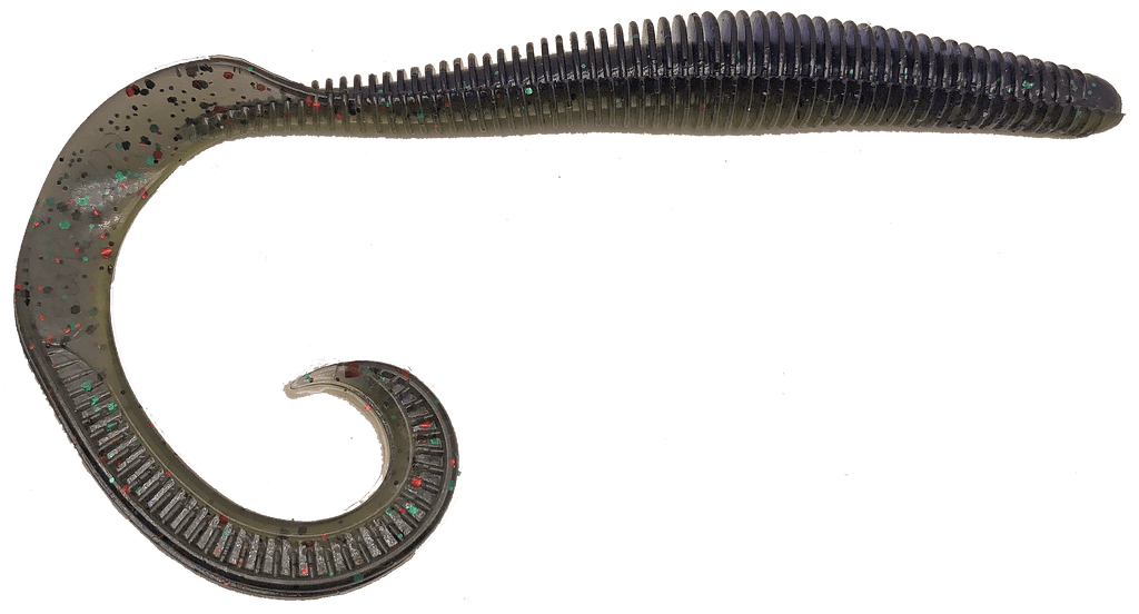 MONSTERBASS Megatail Rattlesnake 8’’ Soft Plastic Big Worm | Color: Trophy Hunter Blue Flake Green Pumpkin Watermelon