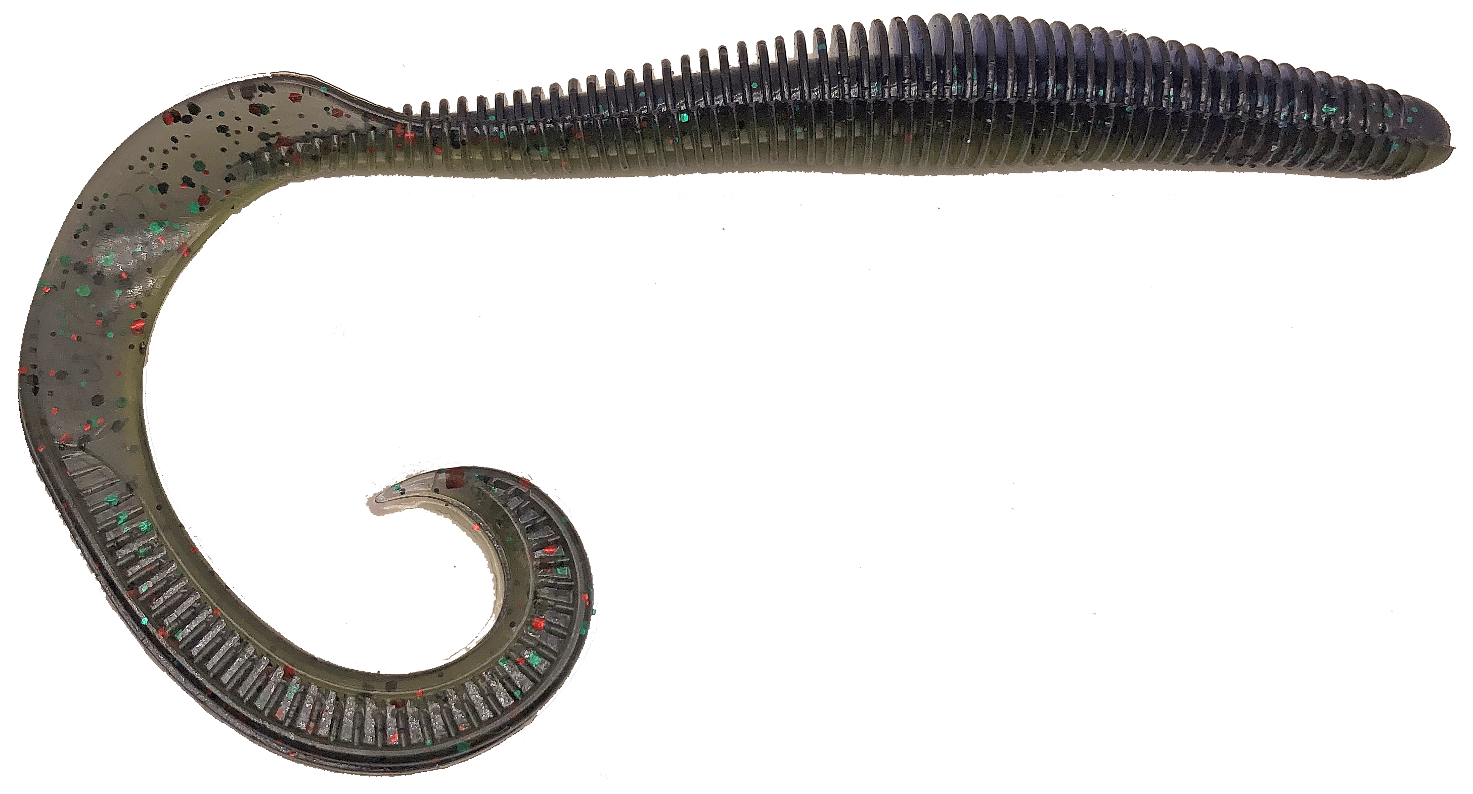MONSTERBASS Megatail Rattlesnake 8’’ Soft Plastic Big Worm | Color: Trophy Hunter Blue Flake Green Pumpkin Watermelon