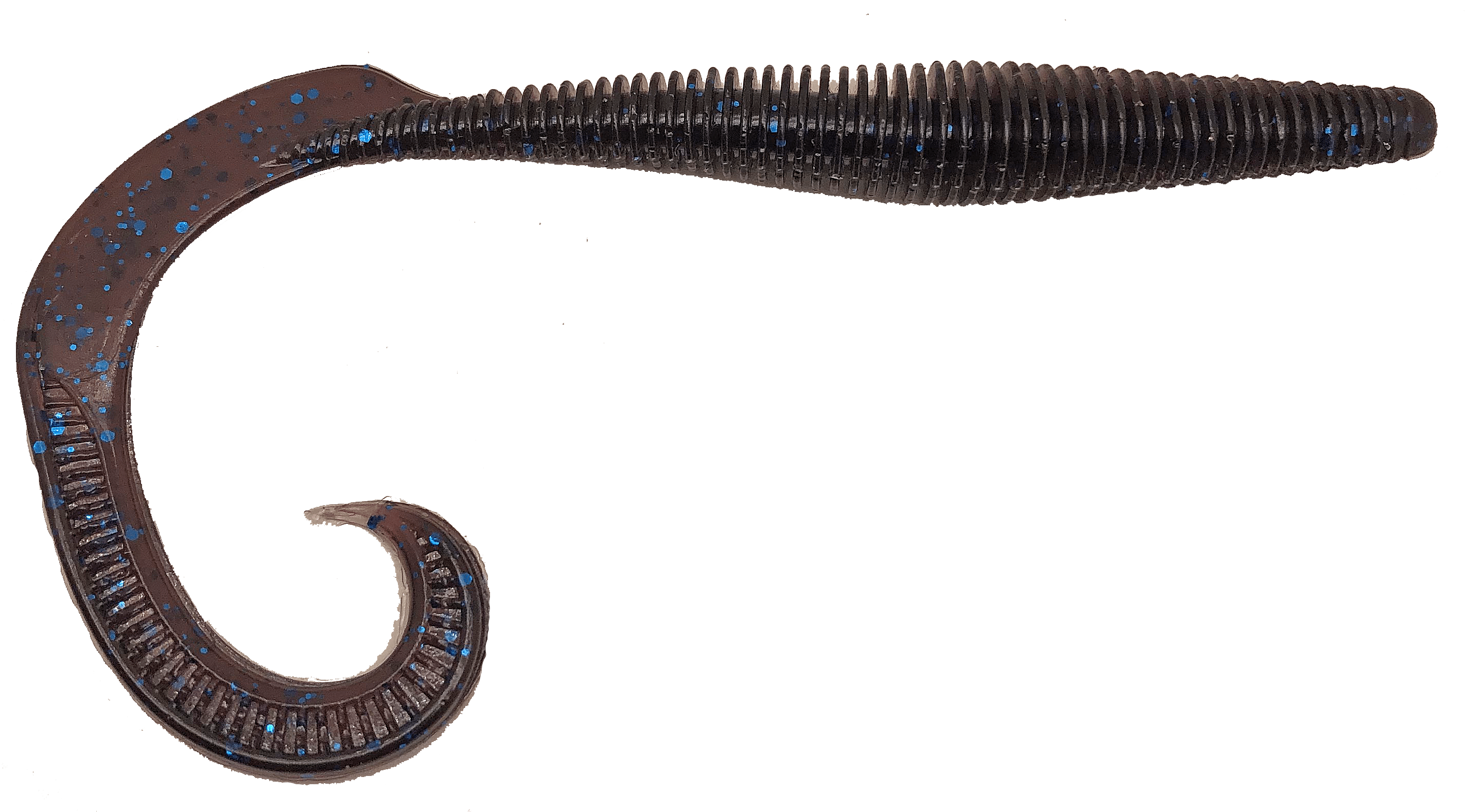 MONSTERBASS Megatail Rattlesnake 8’’ Soft Plastic Big Worm | Color: Trophy Hunter Blue Flake Green Pumpkin Watermelon