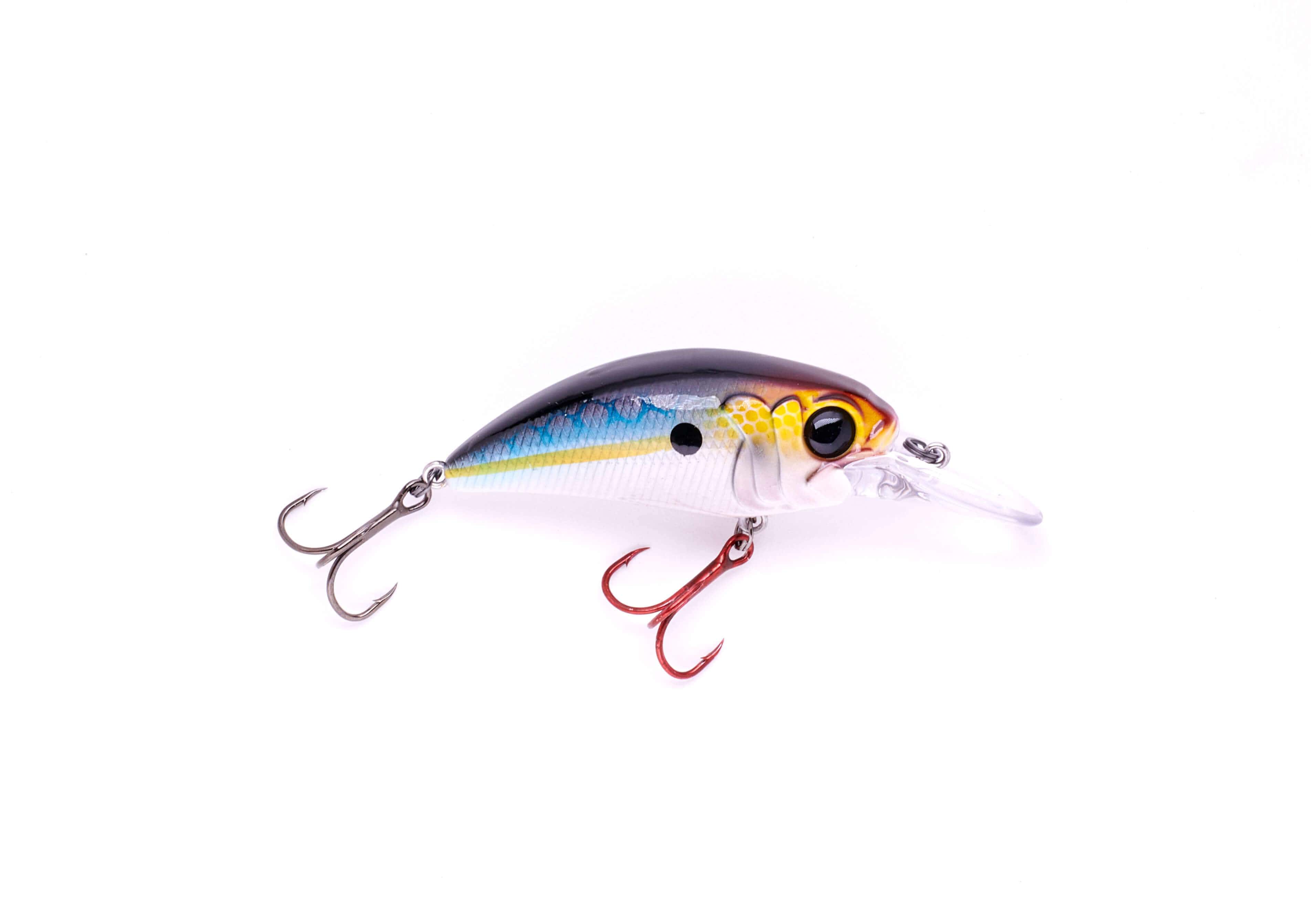 MONSTERBASS Seeker 8 Medium Diving Crankbait | ft Depth Bass Lure | Color: Blue Craw Blackout Chrome Bluegill Sexy Bone
