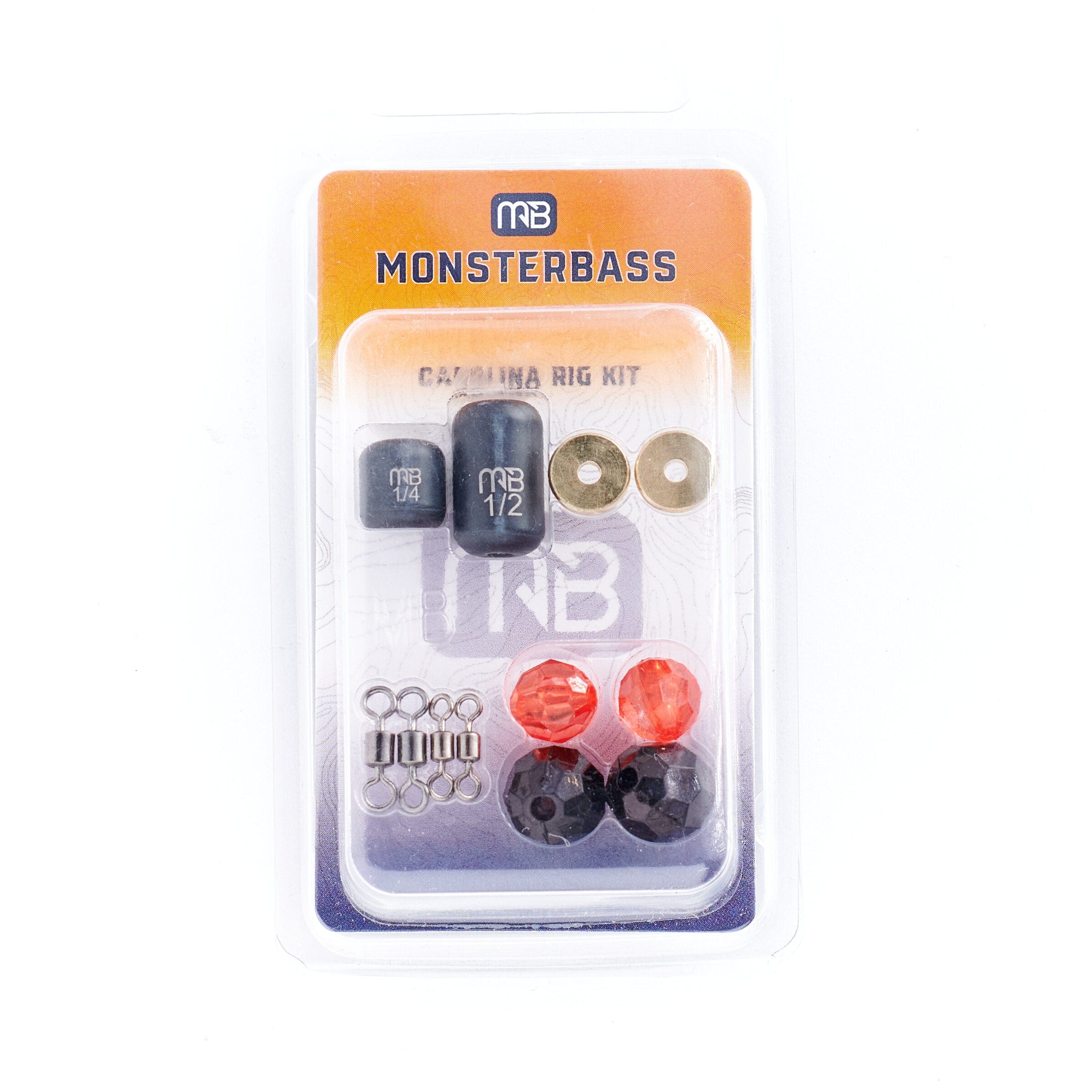 MONSTERBASS Tungsten Pro Pack, Carolina Rig Kit with Weights Clackers Beads & Swivels - Fishing