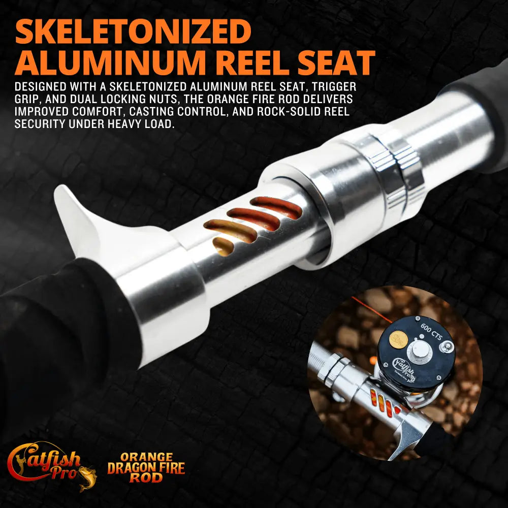 Orange Dragon Fire Casting Glow Rod | Action: Medium Medium-Heavy Heavy - Catfish