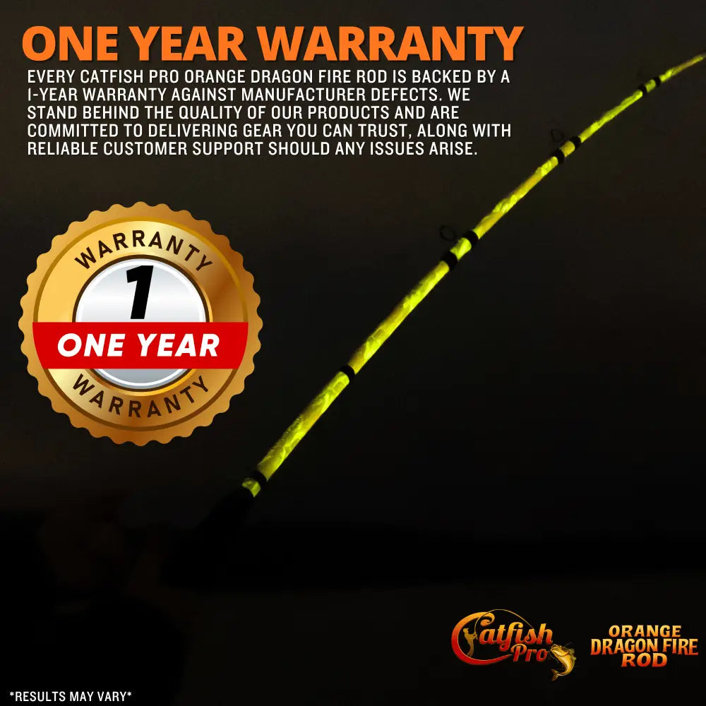 Orange Dragon Fire Casting Glow Rod | Action: Medium Medium-Heavy Heavy - Catfish