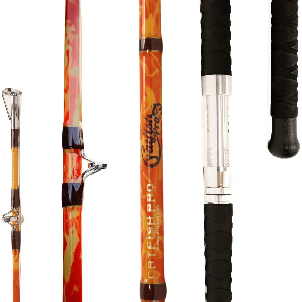 Orange Dragon Fire Spinning Glow Rod | Action: Medium Medium-Heavy Heavy - Catfish