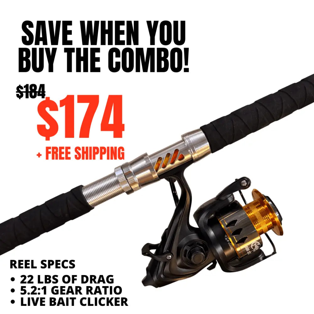 Orange Dragon Fire Spinning Glow Rod | Action: Medium Medium-Heavy Heavy - Catfish