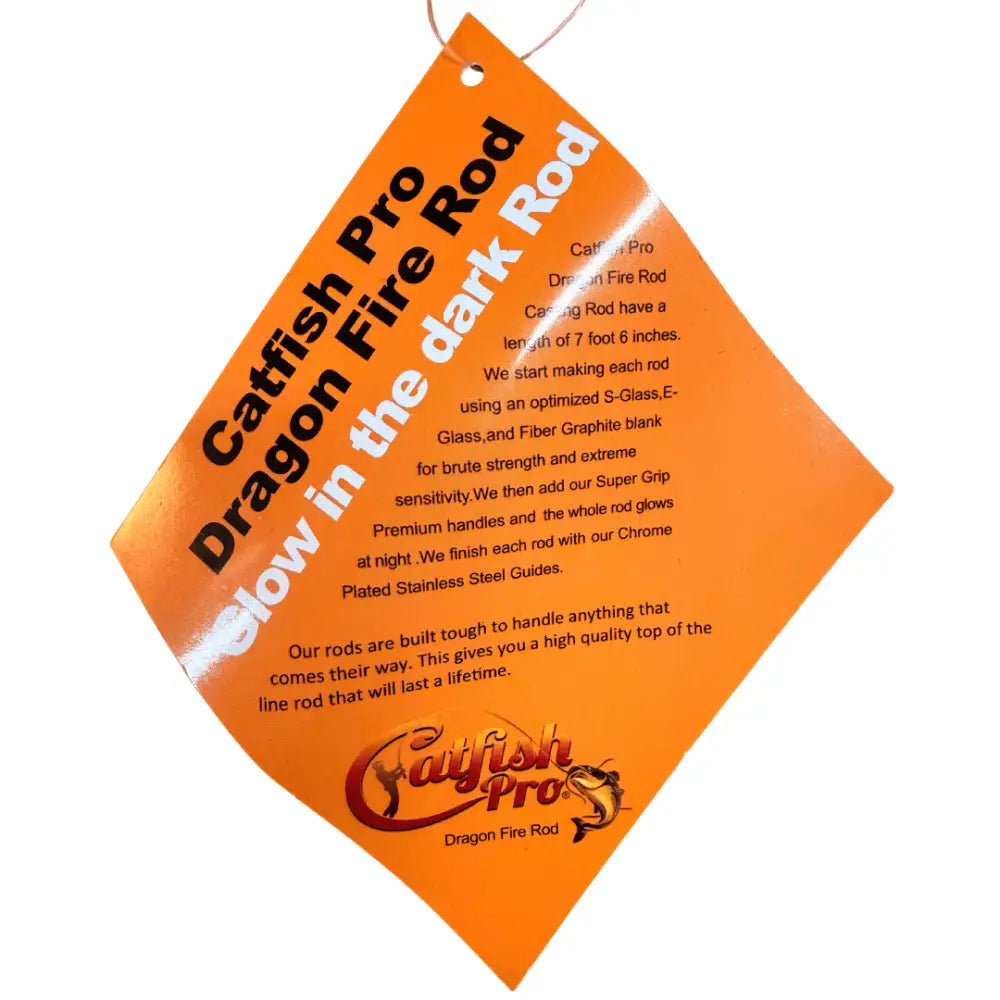 Orange Dragon Fire Spinning Glow Rod | Action: Medium Medium-Heavy Heavy - Catfish