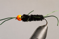 Pat’s Rubber Leg - Hot Head Tungsten Bead | Color: Black Brown | Size: 8 10 12 - 3 Pack - Artificial Fishing Flies