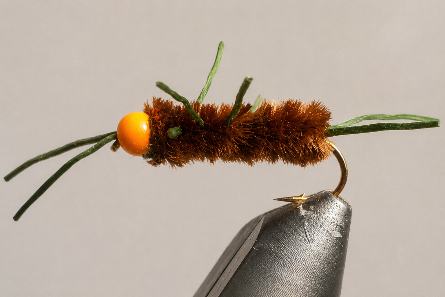 Pat’s Rubber Leg - Hot Head Tungsten Bead | Color: Black Brown | Size: 8 10 12 - 3 Pack - Artificial Fishing Flies