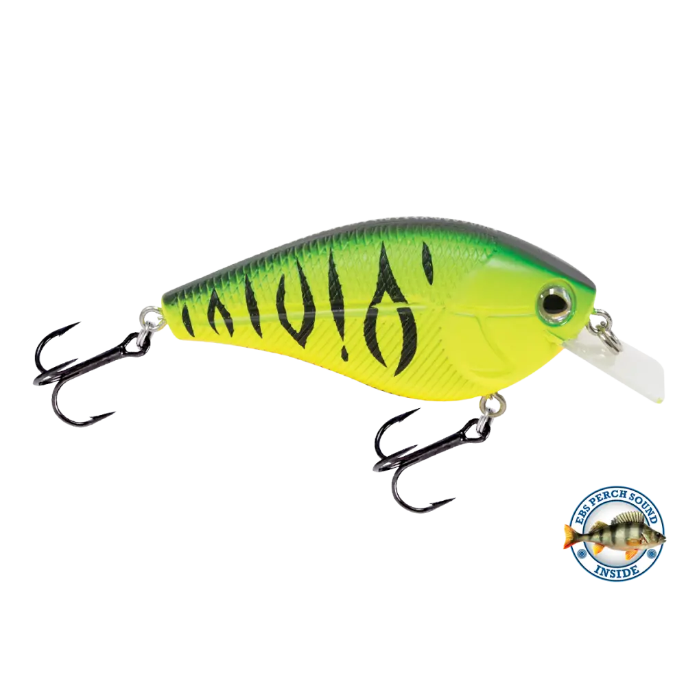 Primetyme SQ 2.0 Square Bill Crankbait – EBS Sound Technology | Color: Chartreuse Splatter Shad Back Pearl Sunrise