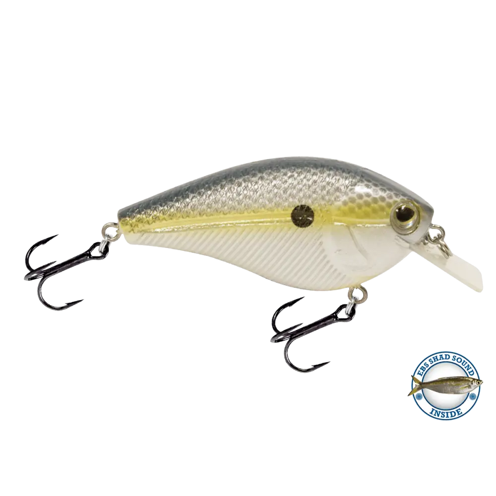 Primetyme SQ 2.0 Square Bill Crankbait – EBS Sound Technology | Color: Chartreuse Splatter Shad Back Pearl Sunrise