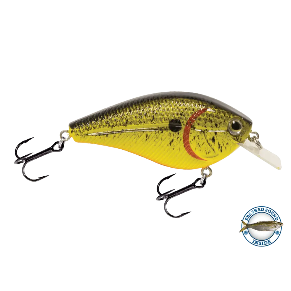 Primetyme SQ 2.0 Square Bill Crankbait – EBS Sound Technology | Color: Chartreuse Splatter Shad Back Pearl Sunrise