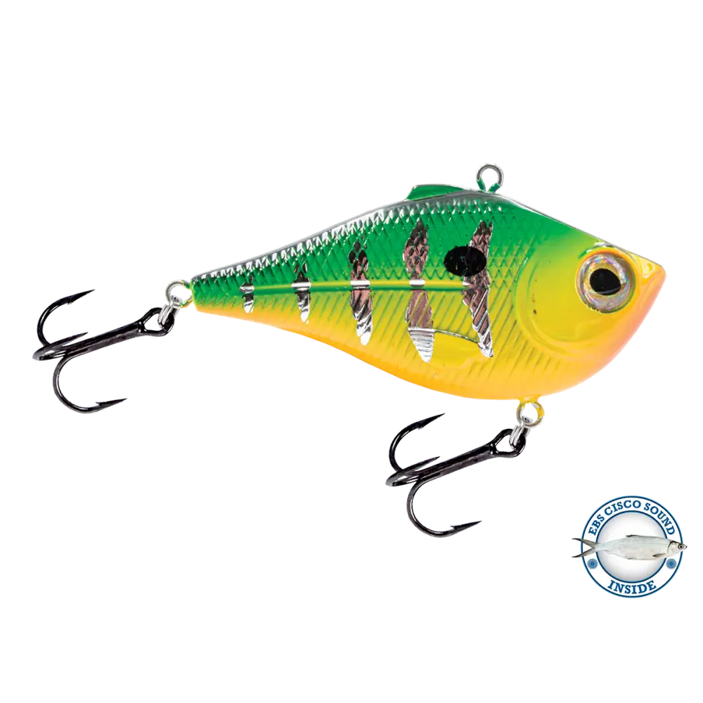 Pro Ripper Magnum Lipless Crankbait – EBS Sound Technology | Color & Sound: Chaos / Cisco Blue Shiner / Perch Lucky