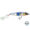 Pro Sizzle Jr 3.62’’ Walk-the-Dog Topwater – EBS Sound + Rattles | Color: Blue Green Black Back Chrome Shad Pure Bone