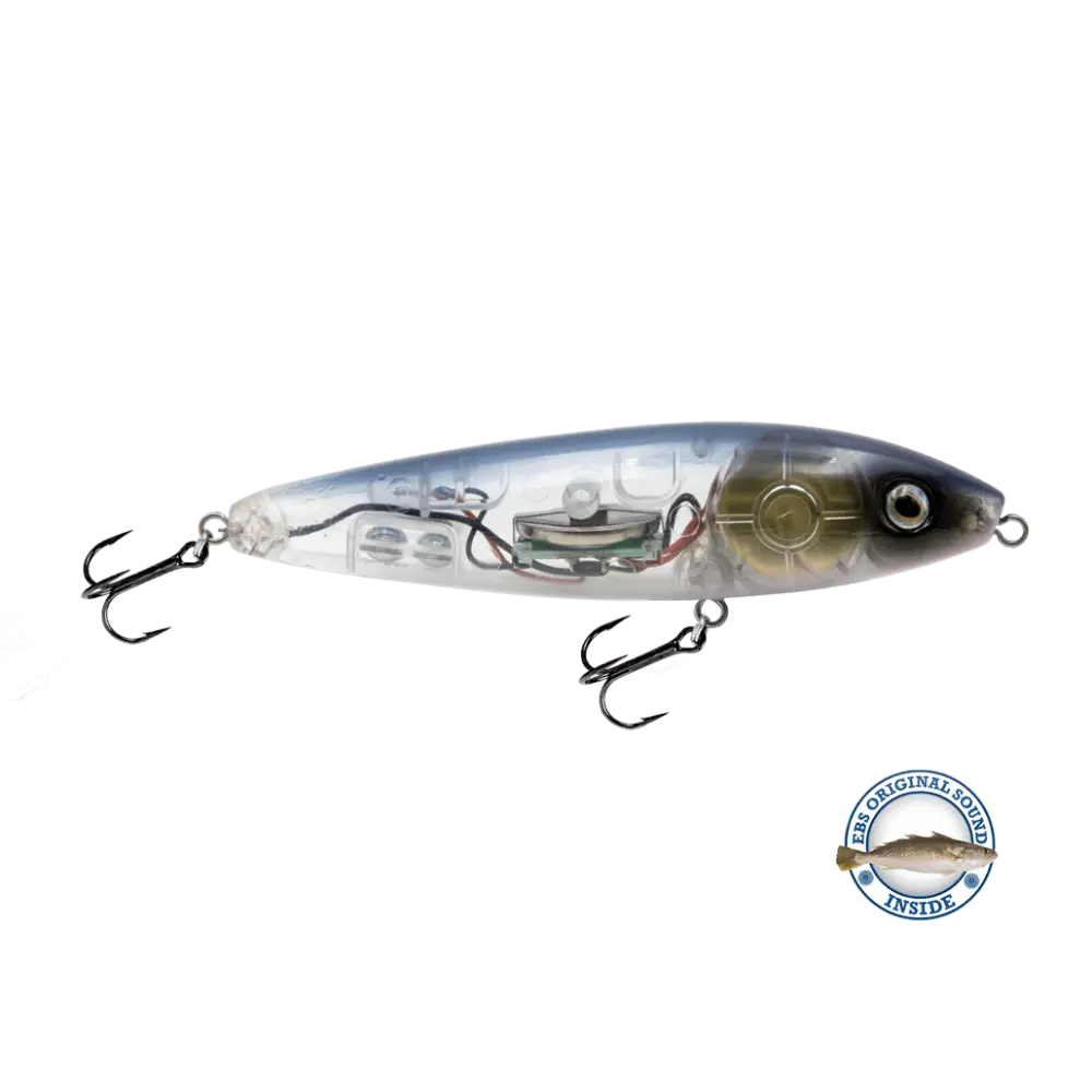 Pro Sizzle Walk-the-Dog Topwater with Illuminated Tail – EBS Sound Technology | Color: Natural Perch Sexy Melon XXX