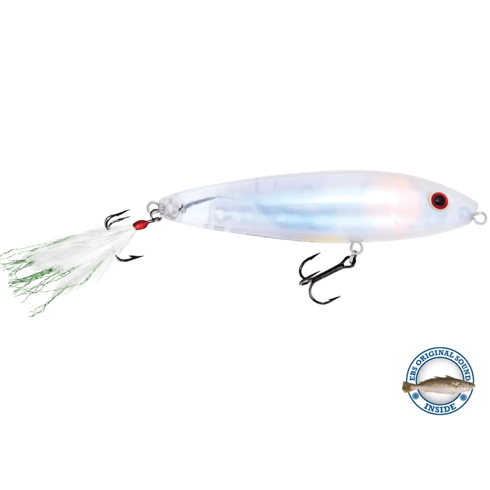 Pro Sizzle Walk-the-Dog Topwater with Illuminated Tail – EBS Sound Technology | Color: Natural Perch Sexy Melon XXX