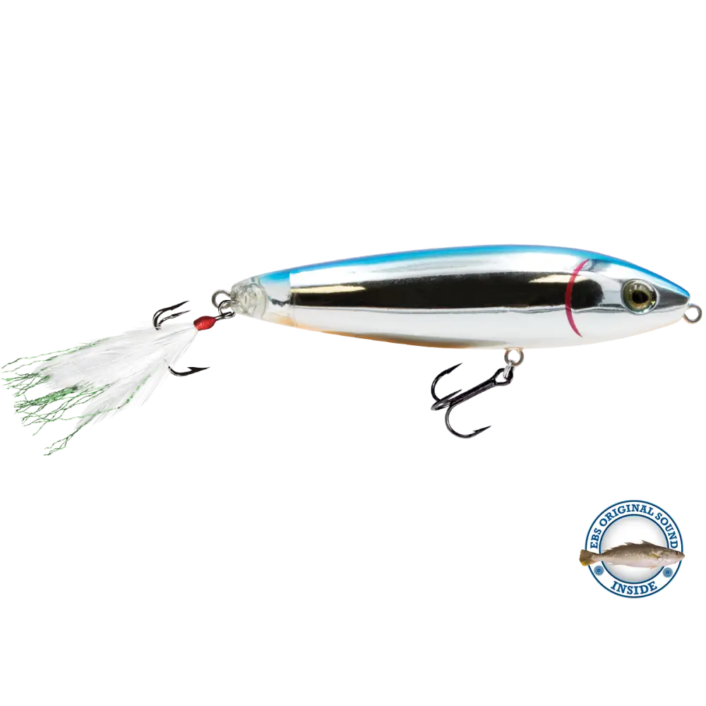Pro Sizzle Walk-the-Dog Topwater with Illuminated Tail – EBS Sound Technology | Color: Natural Perch Sexy Melon XXX