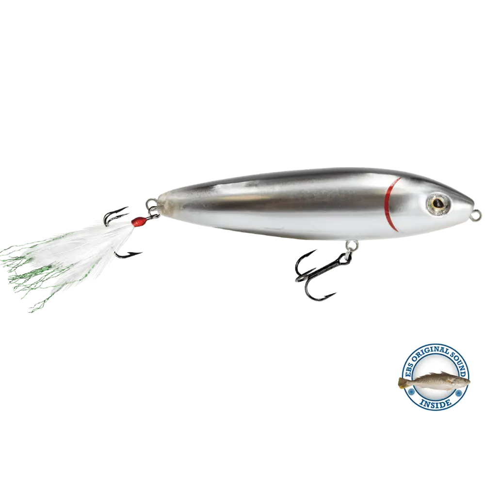 Pro Sizzle Walk-the-Dog Topwater with Illuminated Tail – EBS Sound Technology | Color: Natural Perch Sexy Melon XXX